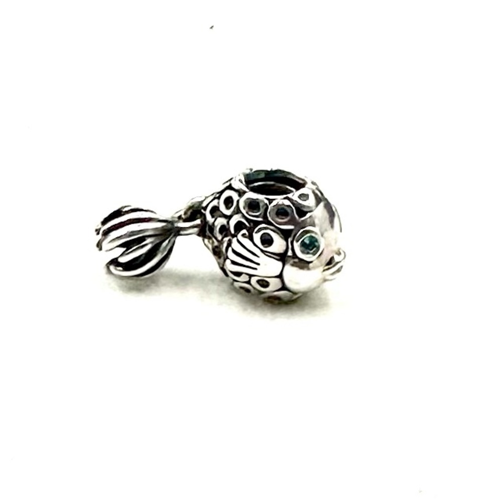 Pandora Splish-Splash Sterling Silver Fish Bead Charm 791108TPP Blue Topaz